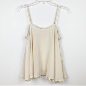 Umgee Cream Detailed Tank Top - Women’s Size Small